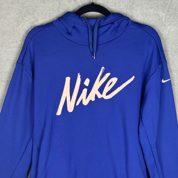 Nike Sweatshirt Womens Small Blue Hoodie Pockets Stretch Active Sporty Comfort - Picture 2 of 13